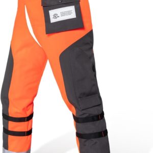 Technical Wrap Chainsaw Chaps by UL Class A 8 Layers Chainsaw Pants Apron Style Orange Black