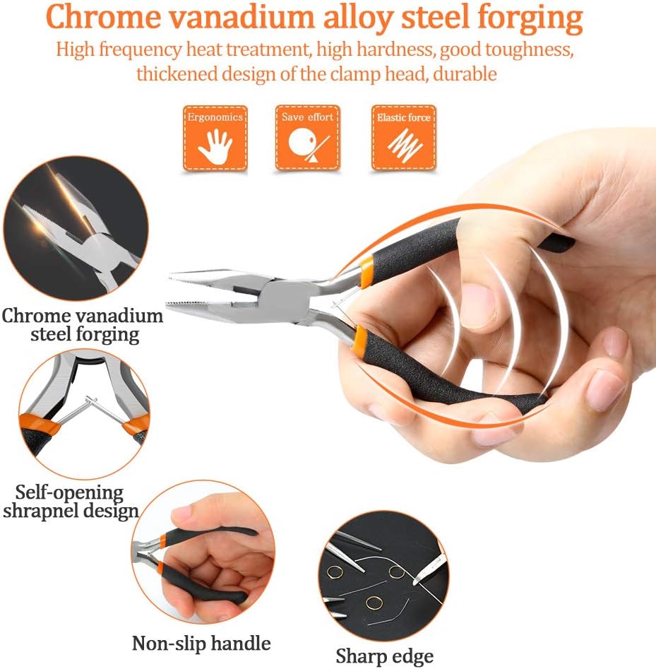 SOONAN 5 Pieces Mini Pliers, Long Lasting Tool Set Cable Cutters – Bild 3