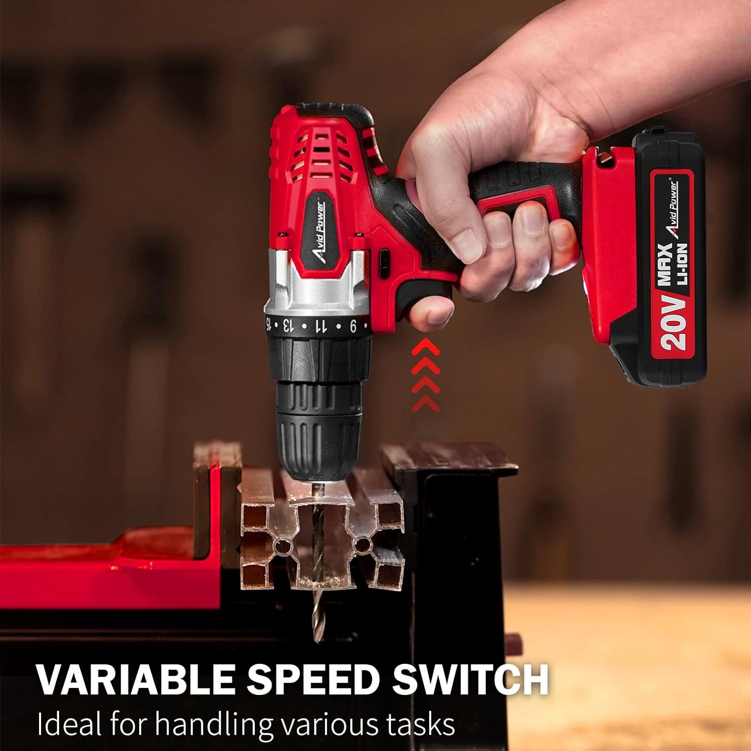 AVID POWER 20V MAX Lithium lon Cordless Drill Set. – Bild 3