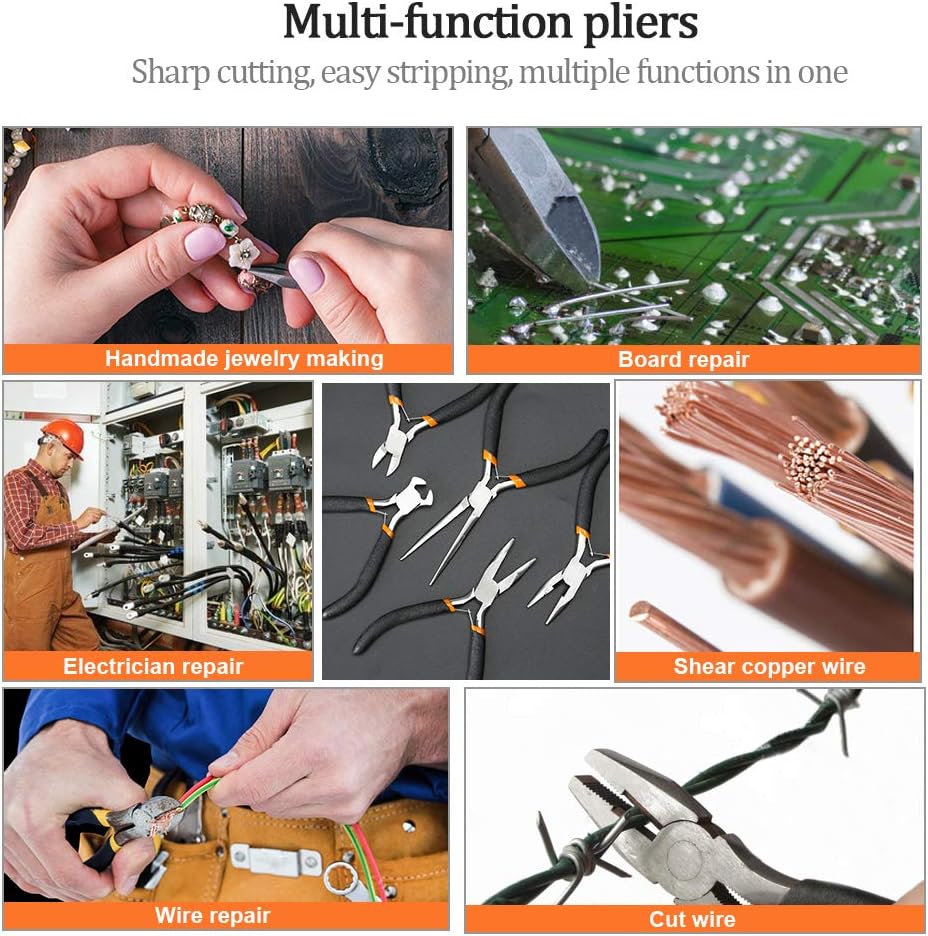 SOONAN 5 Pieces Mini Pliers, Long Lasting Tool Set Cable Cutters – Bild 6