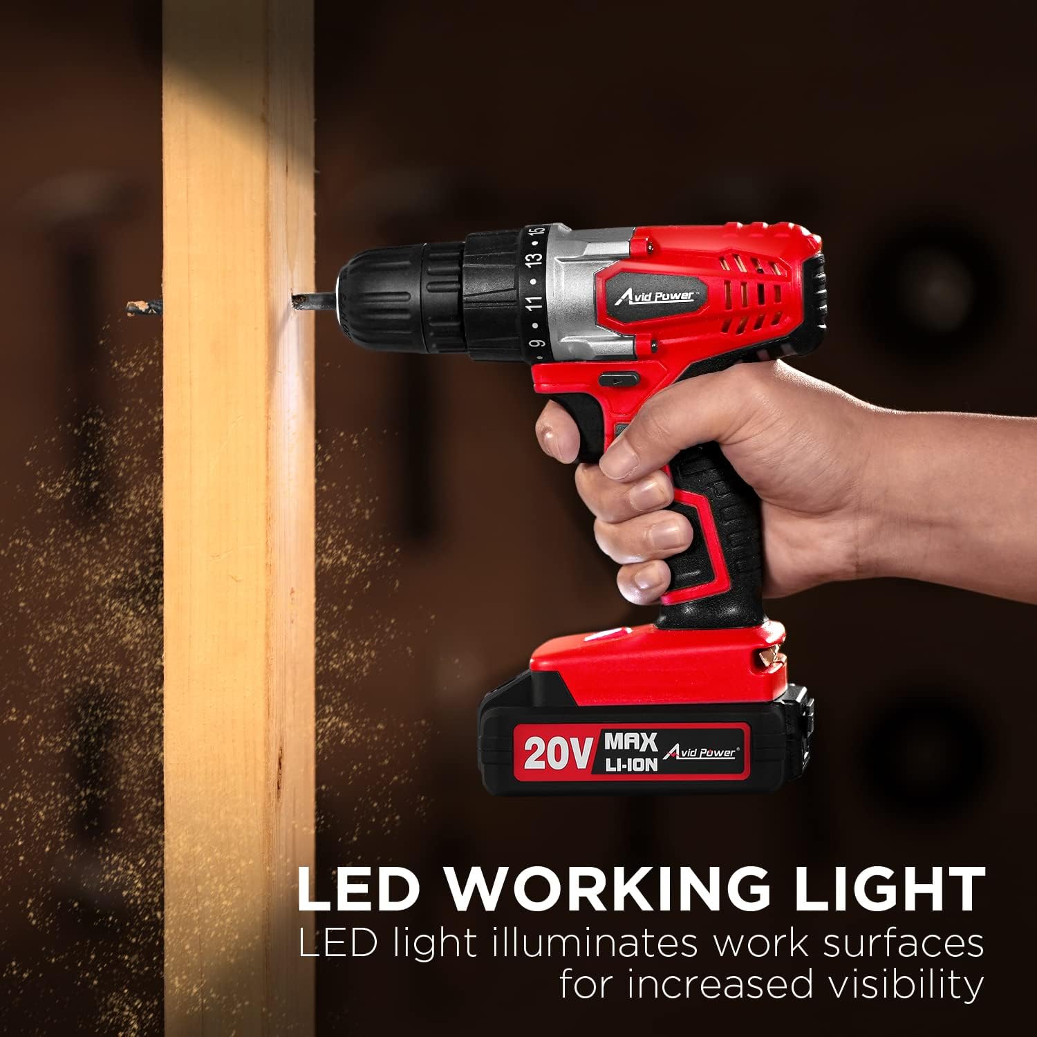 AVID POWER 20V MAX Lithium lon Cordless Drill Set. – Bild 4