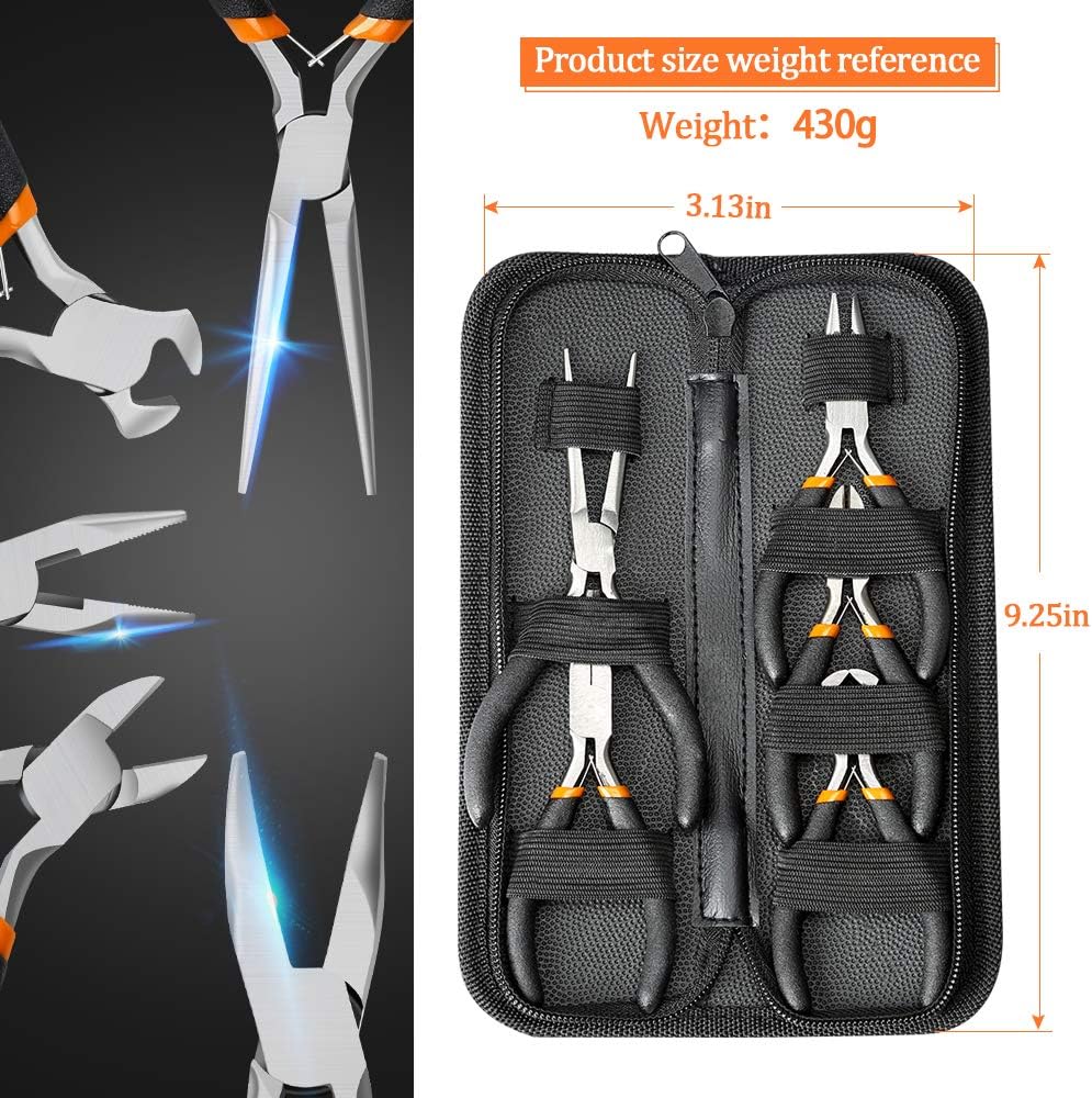 SOONAN 5 Pieces Mini Pliers, Long Lasting Tool Set Cable Cutters – Bild 7