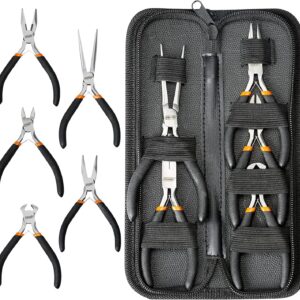 SOONAN 5 Pieces Mini Pliers, Long Lasting Tool Set Cable Cutters