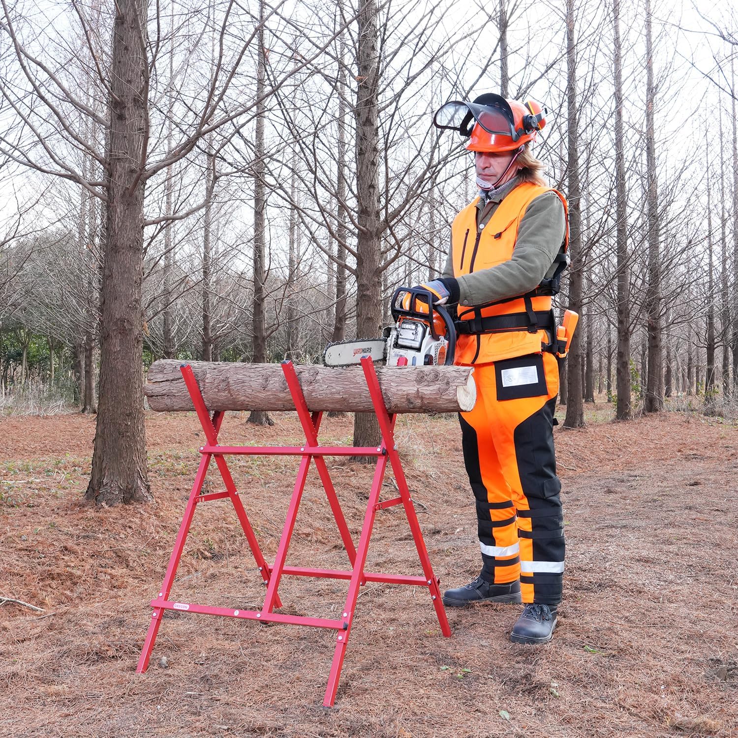 Technical Wrap Chainsaw Chaps by UL Class A 8 Layers Chainsaw Pants Apron Style Orange Black – Bild 3